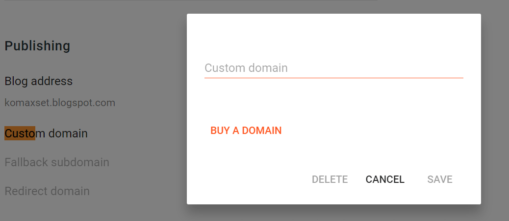 blogger godaddy custom domain